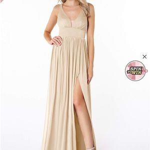 Azazie Belize Bridesmaid Dress Champagne Color